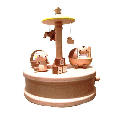 台湾宝宝音乐盒木制旋转婴儿八音盒儿童宝宝玩具创意礼物生日礼品