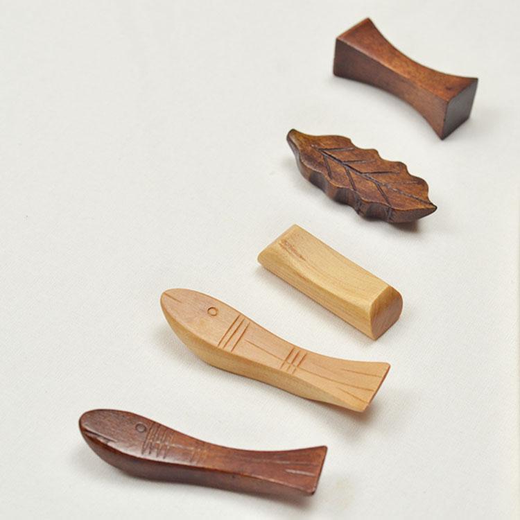 zakka杂货 树叶木质筷子架 楠木木制筷架 宜家风格 家居用品