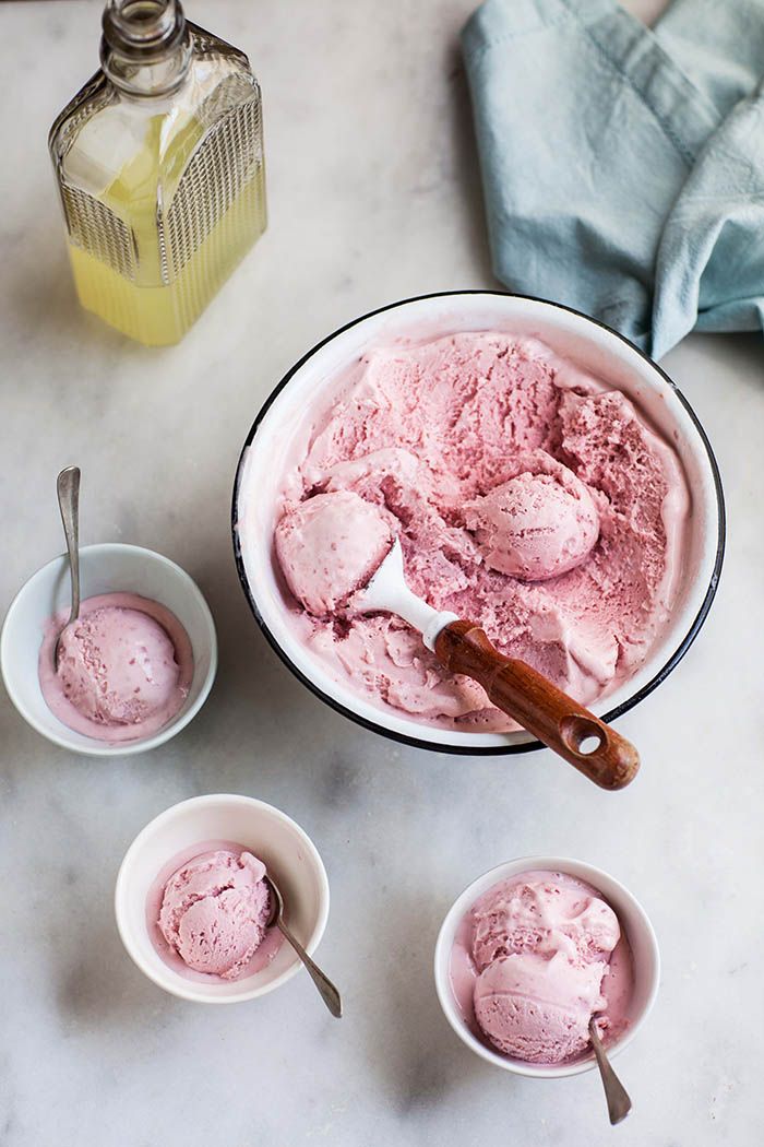 raspberry ice cream with limoncello.