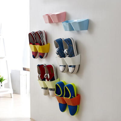 创意DIY鞋架 简易墙壁立式组合鞋架 壁式粘沾挂式鞋架收纳架单个