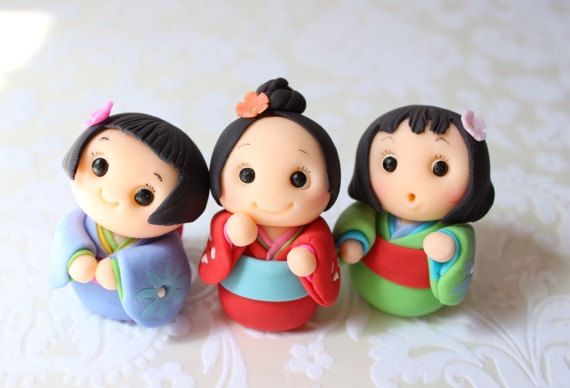 Kokeshi Dolls Cupcake Toppers