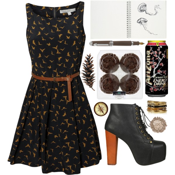 A fashion look from January 2015 featuring zipper dress, black leather ankle booties and gold tone jewelry. Browse and shop related looks.