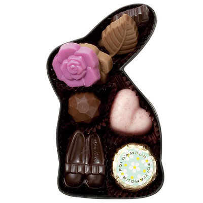 预定 日本 morozoff 情人节可爱兔兔 巧克力 雪绒球 8枚入 礼盒