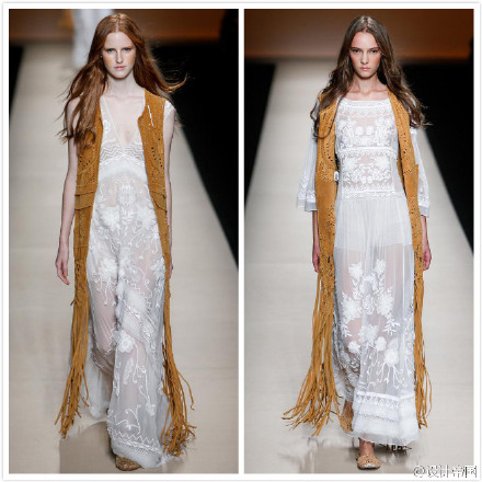 Alberta Ferretti 2015春夏高级成衣系列，波西米亚元素和长裙的完美组合