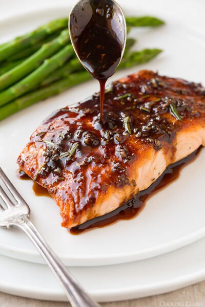 Balsamic Rosemary Glazed Salmon - this is wow good!! So easy to make. This recipe is a keeper for sure.