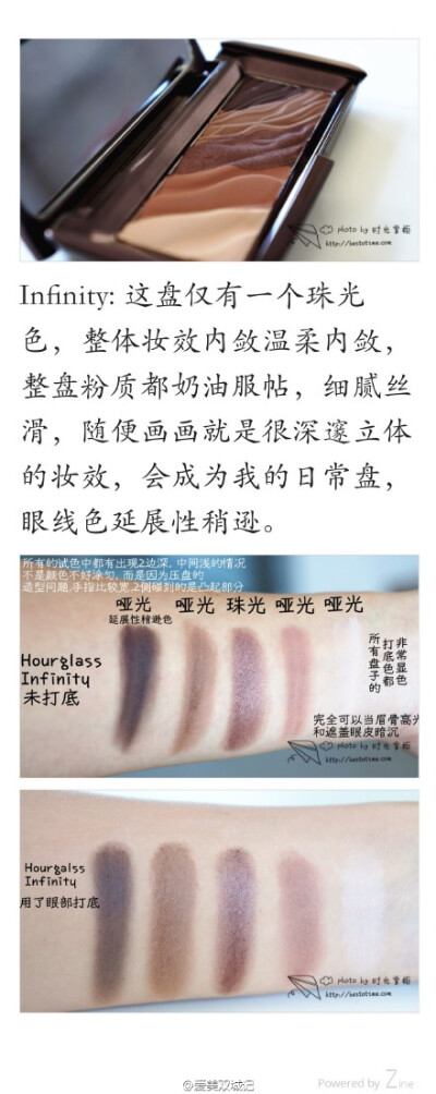 #懒画眉#Hourglass Modernist Eyeshadow Palette，新五色眼影七盘全试色及心得出炉！造型美，粉质佳，虽然取粉飞但不串粉, 上眼也是服帖细腻！ 丝滑巧克力的感觉 美呀~~