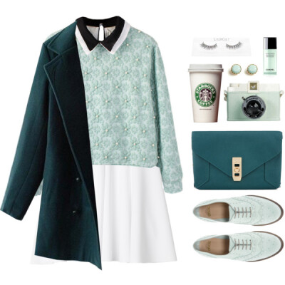 #hotwinterdrinks #polyvorecontest #mint #coat #Winter #winterstyle #winterfashion #pastel #girly #feminine #winter2014 #winter2015