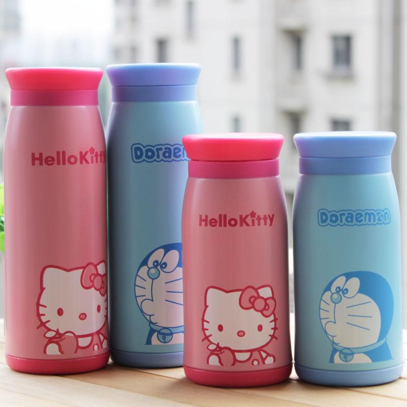 可爱卡通Hello kitty 哆啦a梦女士双层不锈钢保温杯大肚水杯