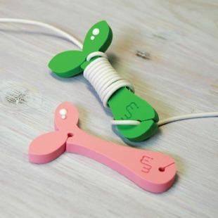  可爱小豆芽创意树苗耳机绕线器 收线器 mp3绕线器 2色选