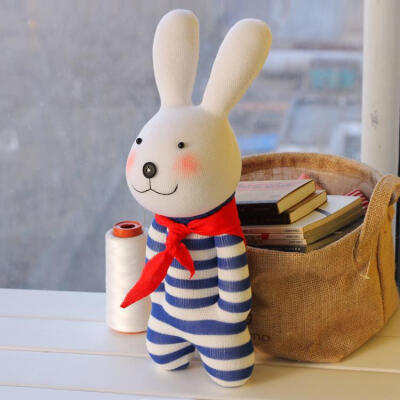 坚果 原创手工玩偶 兔子 80记忆最爱海魂衫 DIY袜子娃娃材料包