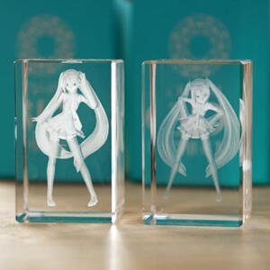 wlgo动漫初音未来3D水晶摆件 动漫周边 二次元日常化饰品