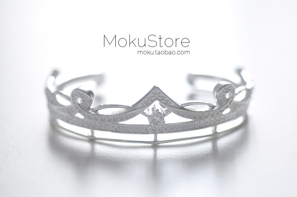 MokuStore [Queen] 铜镀银镶锆石手镯