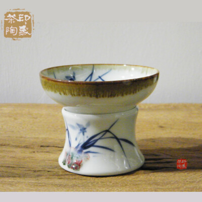 【印象茶陶】茶具 景德镇 手绘 釉下彩青花釉里红 茶漏滤网 芳菲