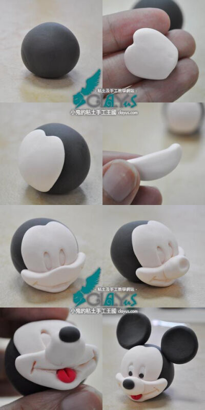 How to make fondant mickey! ( well the instructions are for clay, but you can use fondant instead)