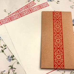 红纹小清新韩国复古风信纸 创意中国风卡通可爱 信笺情书浪漫彩色