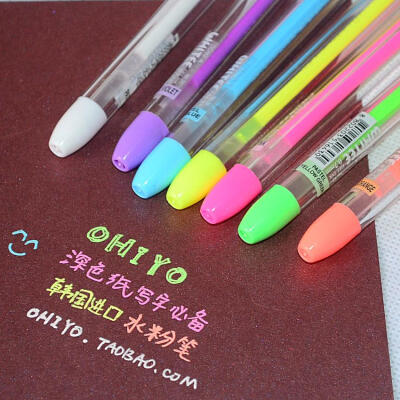 韩国进口 东亚无毒闪光水粉笔 DIY贺卡 深色纸黑纸写字用珠光彩笔