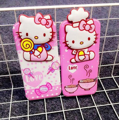 粉色 hello kitty翻盖卡通保护套可爱手机套苹果6 iphone6手机壳