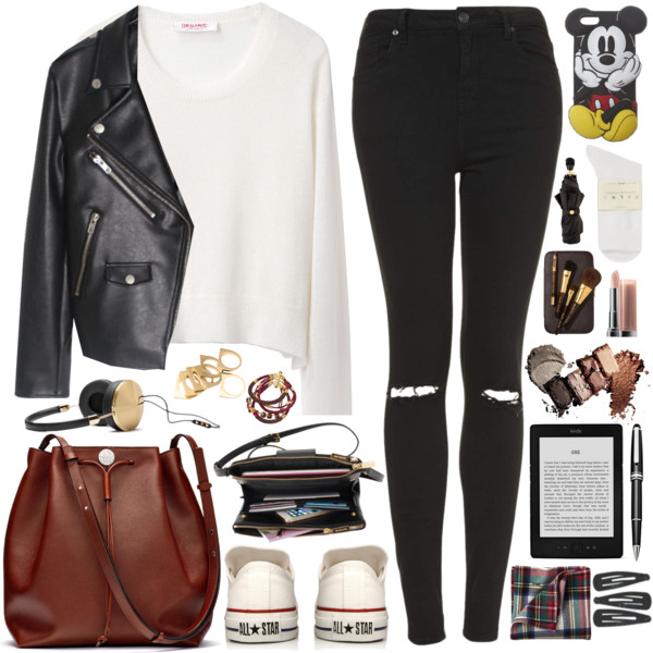 #personalstyle #MyStyle #Original #blackandwhite #leatherjacket #converse #comfy #topshop #AlexanderMcQueen #topset Thanks @polyvore &amp;lt;3 Top set for Jan 31st, 2015