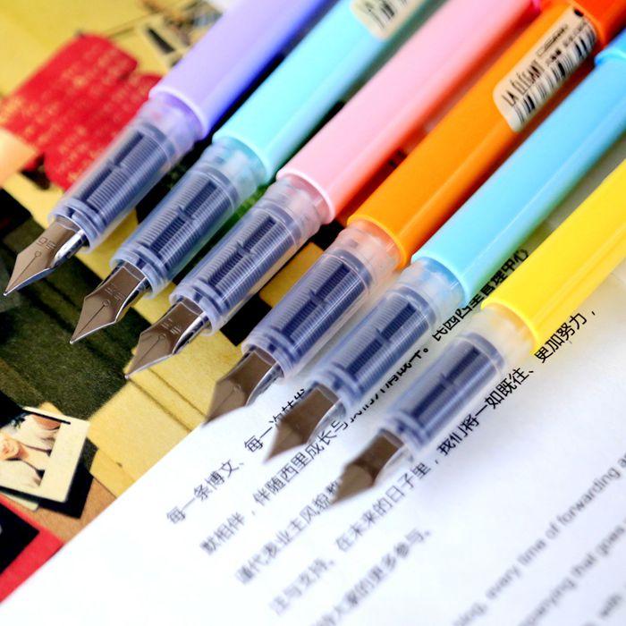 韩国文具 六边形笔帽 糖果色可爱钢笔 学生钢笔练字钢笔 6色可选