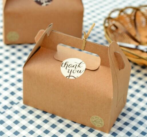 韩款牛皮纸手提西点盒 蛋糕盒 食品包装盒 礼品盒 烘焙包装 1个价