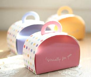 韩国粉点清新 小号手提慕思慕斯盒 西点蛋糕盒 糖果盒 2色选