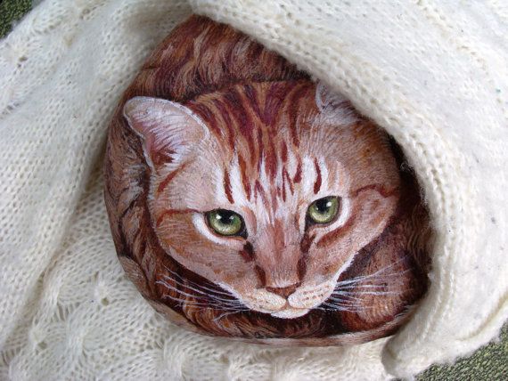 PAINTED ROCKS Custom Pet Portrait Original Hand by Naturetrail, $100.00