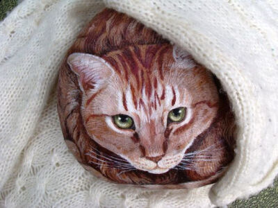 PAINTED ROCKS Custom Pet Portrait Original Hand by Naturetrail, $100.00