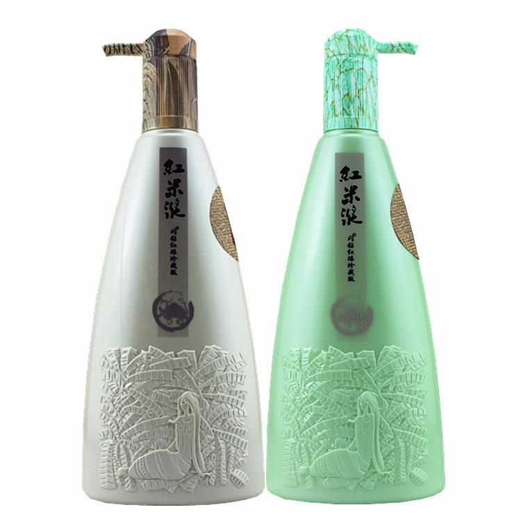 优尚闪钻红瑶淘米水红米浆洗发水+养发霜750ml 套装