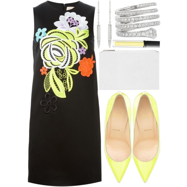 #gucci #christopherkane #christianlouboutin #louboutin #floral #flowers #heels #neon #bright #colorful #clutch #jewels #diamond #diamonds #earrings #statement #statementring #simple #simpleset #simpleoutfit #clean