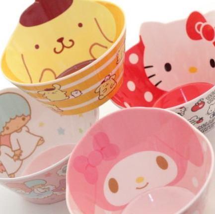 hellokitty美乐蒂双子星日式创意卡通餐具立体碗儿童碗碟密胺饭碗