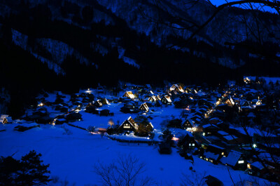 【雪村温馨夜景】白川乡合掌村 (12)