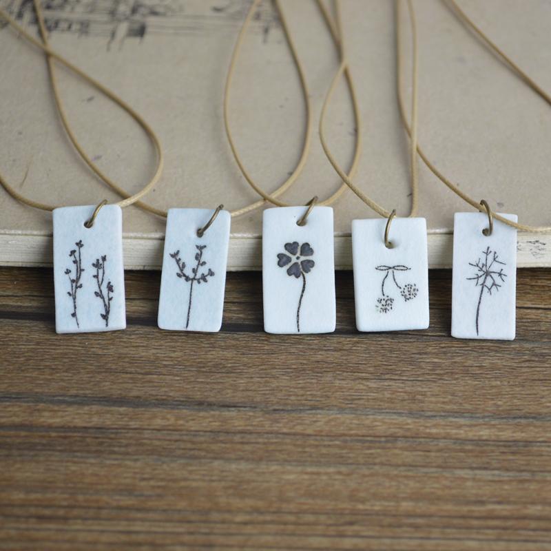 手绘小清新锁骨链 项链 毛衣链 民族风 陶瓷饰品 厂家