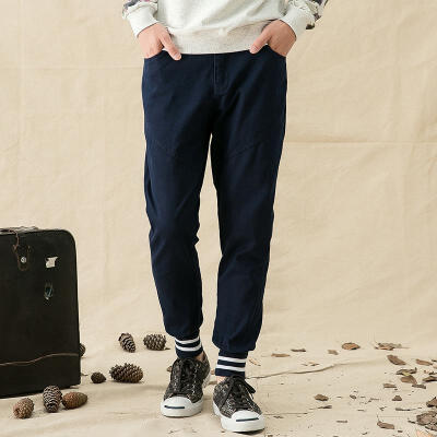 早秋男装韩版裤子潮 运动潮流修身哈伦裤小脚裤束口裤男