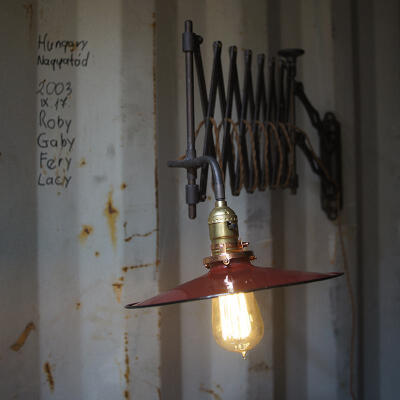 F.A.Hardy&amp;Co美式古董复古工业灯具 zoringpark剪式伸缩壁灯款