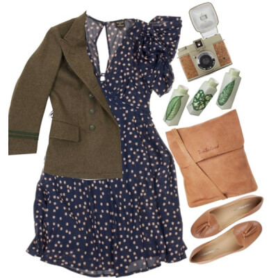 A fashion look from January 2015 featuring navy dress, loafer shoes and timberland handbags. Browse and shop related looks.