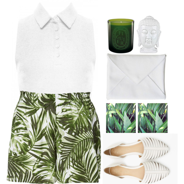 A fashion look from February 2015 featuring crop top, flat shoes and diptyque candles. Browse and shop related looks.