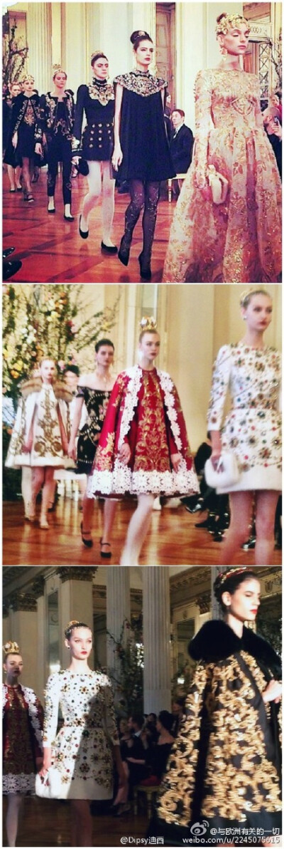 高订中最为神秘的Dolce&amp;amp;Gabbana Alta Moda 2015系列在米兰La Scala歌剧院门厅内华丽开演,源起欧洲皇室贵族间的宫廷芭蕾舞剧,舞衣舞鞋演变而来的华服披风和鞋袜皆被珠片刺绣所装饰,甚至芭蕾名伶佩戴的发带和…