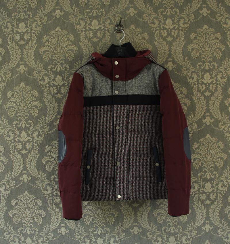gxg男装14 冬装时尚百搭款酒红色羽绒服44611345
