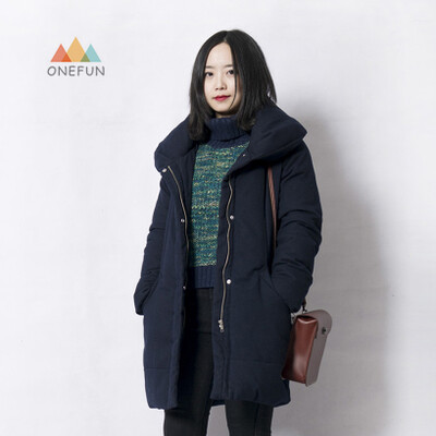 ONEFUN-特-超值日单iK*A官网同步日系长款厚款保暖御寒棉服棉衣