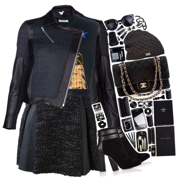 song: radiohead - no surprises #bikerjacket #skirt #chanel