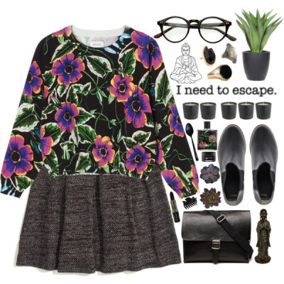 A fashion look from February 2015 featuring pattern tops, evening skirts and chelsea boots. Browse and shop related looks.