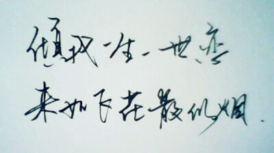 倾我一生一世恋，来如飞花散似烟。