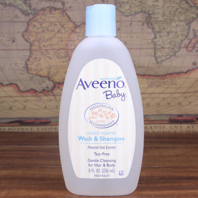 美国Aveeno baby天然燕麦无泪婴儿洗发水 宝宝沐浴露二合一236ml