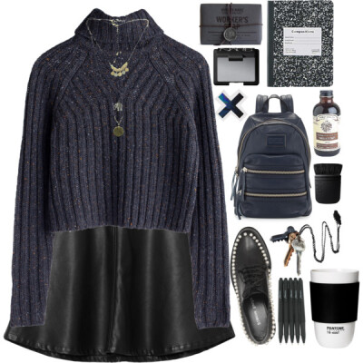 A fashion look from February 2015 featuring black skirt, oxford shoes and leather backpack. Browse and shop related looks.