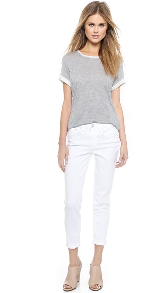 Vince 翻边袖拼色 T 恤