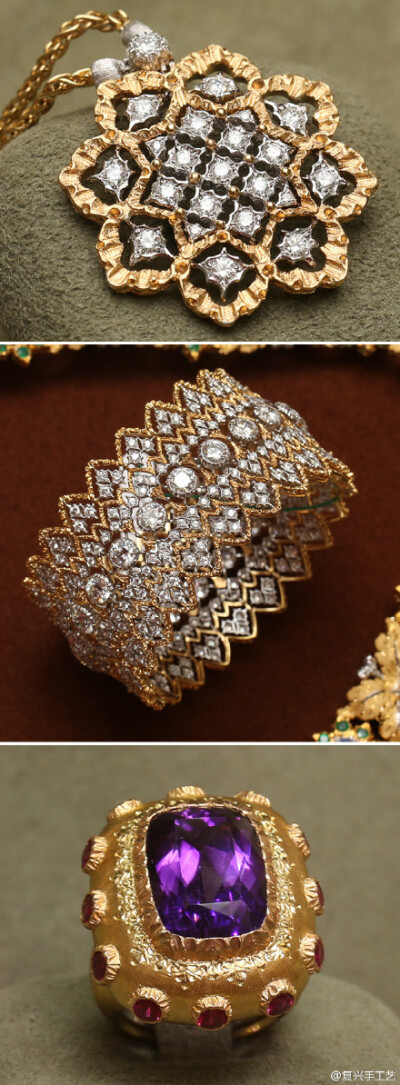当代首饰｜如谜的珍珠，如丝的黄金 - Buccellati 是意大利的巴洛克风格珠宝店，他们的招牌绝技叫“Rigato”通过手工雕刻细纹赋予冰冷黄金如丝般的柔滑质感；而顾客也永远无法知道黄金上缀着的珍珠里包裹着什么，Bucc…