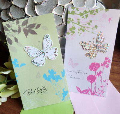 韩国 创意立体蝴蝶祝福贺卡 生日贺卡 送员工祝福卡 明信片