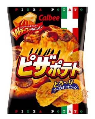 日本新鲜直送 calbee卡乐比 匹萨味 披萨芝士味薯片 厚片63g推荐