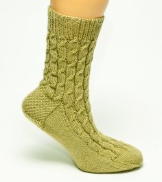 hand knitted staggered cable socks