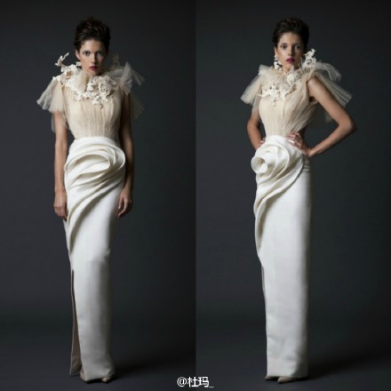 什么叫落入凡间的天使，看了Krikor Jabotian 2014 - 2015秋冬系列，你自会找到答案。裙摆的蓬松、香肩上的设计细节等等，都让你舍不得碰触这一件件艺术品。就连酷酷的连身裤也不失华丽感。